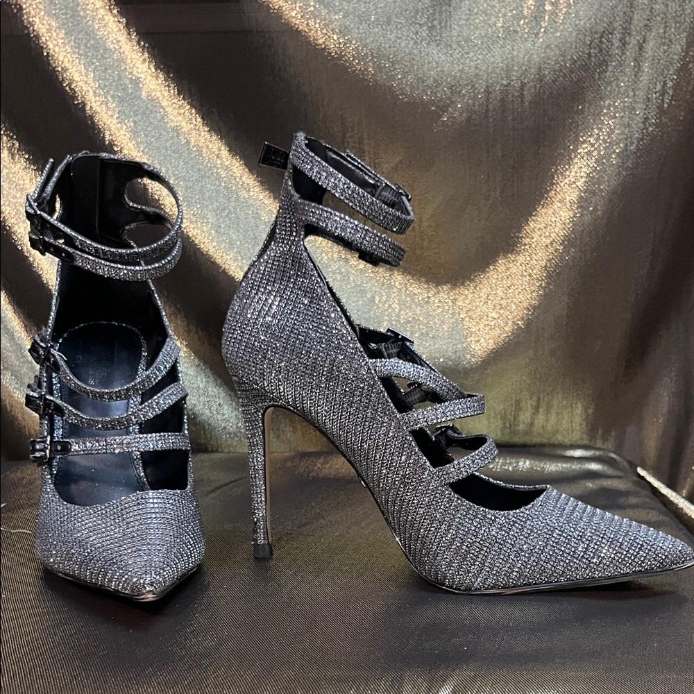 MICHAEL Michael Kors Black Glitter Heels